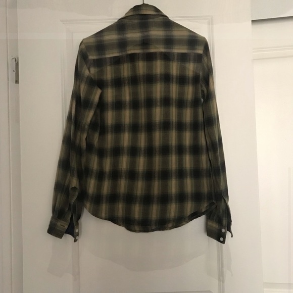 What goes around comes around greed plaid button down shirt - Picture 4 of 5